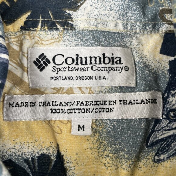 Columbia Button Up Shirt Men’s M Fish Pattern Short Sleeve Pocket Lot Of 3 - Picture 4 of 13